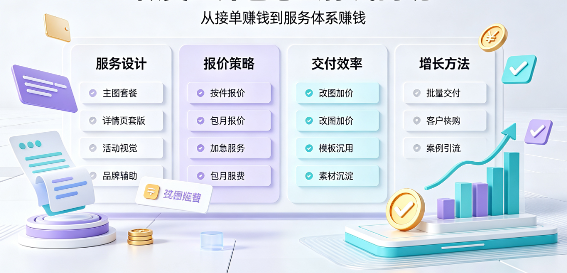 做美工外包怎么挣钱的呢？