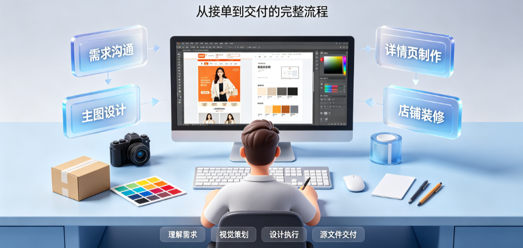 外包淘宝店美工怎么做的？
