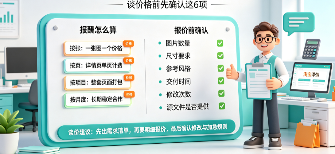淘宝美工外包报酬怎么算？