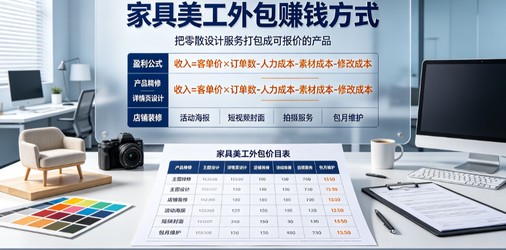 家具美工外包怎么样赚钱？