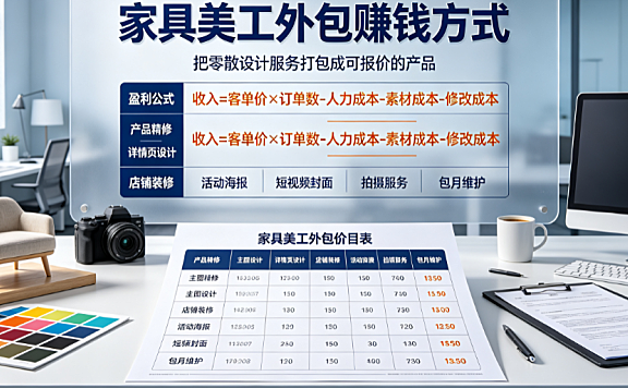 家具美工外包怎么样赚钱？垂直赛道盈利模式与实操指南