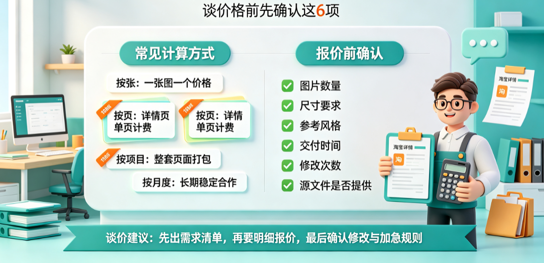 淘宝美工外包怎么计算？