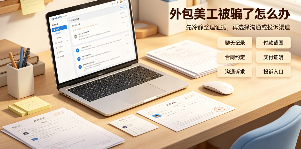 外包美工被骗了怎么办？