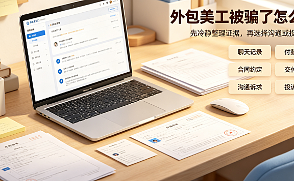 外包美工被骗了怎么办?证据固化与阶梯维权指南