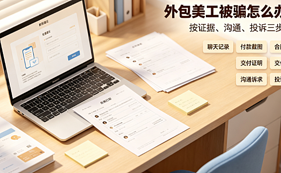 外包美工被骗怎么办啊?证据保全与阶梯维权全指南