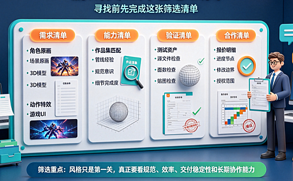 游戏美工外包怎么找?全渠道指南与技术筛选标准