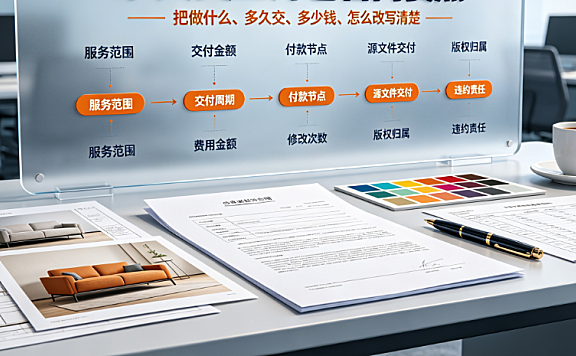 家具美工外包合同怎么写？行业定制条款与风控指南