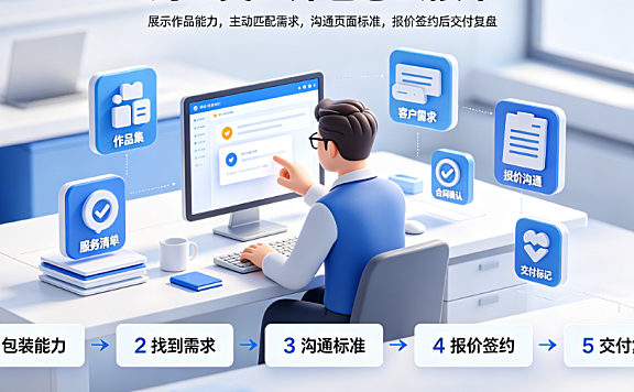 淘宝美工外包怎么接单？获客路径、报价策略与成交SOP