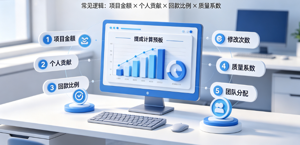 外包公司美工提成怎么算？